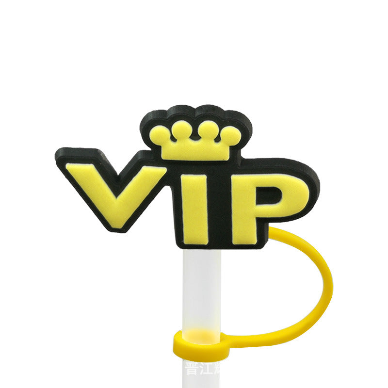 Wholesale 10PCS BOO Creative Logo Silicone Straw Tube Cap Straw Decoration